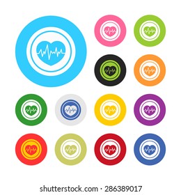 vector illustration of modern silhouette icon heart