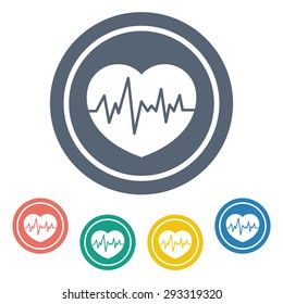 vector illustration of modern silhouette icon heart