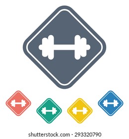 vector illustration of modern silhouette icon barbell