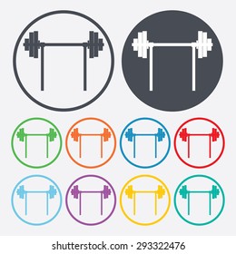 vector illustration of modern silhouette icon barbell