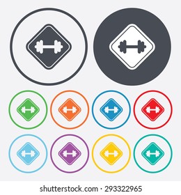 vector illustration of modern silhouette icon barbell