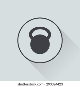 vector illustration of modern silhouette icon barbell