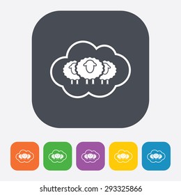vector illustration of modern silhouette icon sheep
