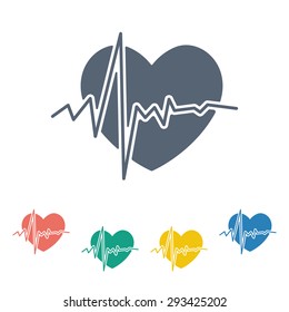 vector illustration of modern silhouette icon heart