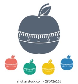 vector illustration of modern silhouette icon apple