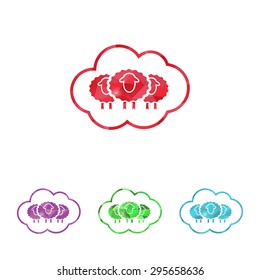 vector illustration of modern silhouette icon sheep