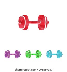 vector illustration of modern silhouette icon barbell