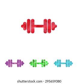 vector illustration of modern silhouette icon barbell