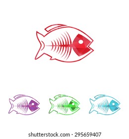 vector illustration of modern silhouette icon fish
