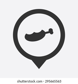 vector illustration of modern silhouette icon meat