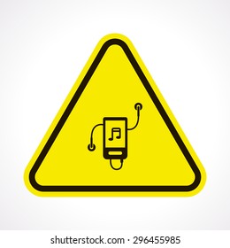 vector illustration of modern silhouette icon mp3 player