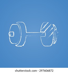 vector illustration of modern silhouette icon barbell