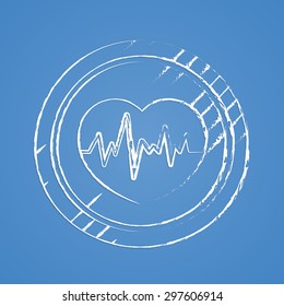 vector illustration of modern silhouette icon heart