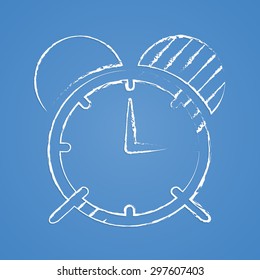 vector illustration of modern silhouette icon alarm clock