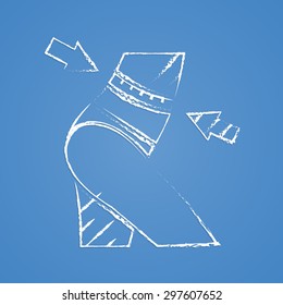 vector illustration of modern silhouette icon barbell