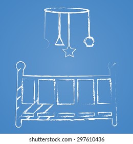 vector illustration of modern silhouette icon bed
