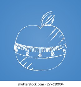 vector illustration of modern silhouette icon apple