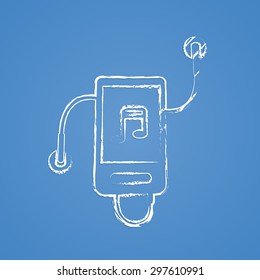 vector illustration of modern silhouette icon mp3 player