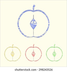 vector illustration of modern silhouette icon apple
