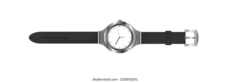 ilustración vectorial plantilla de diseño de reloj de mano de color plata moderna