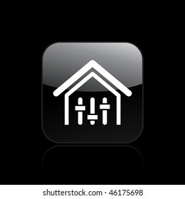 Vector illustration of modern single icon depicting check levels at home