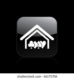 Vector illustration of modern single icon depicting a poker home