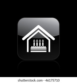 Vector illustration of modern single icon depicting a birthday party at home