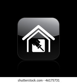 Vector illustration of modern single icon depicting the concept of house cleaning