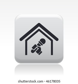 Vector illustration of modern single icon depicting the symbol of karaoke il closed location