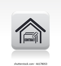 Vector illustration of modern single icon depicting a contract for the purchase of a home