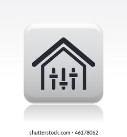 Vector illustration of modern single icon depicting check levels at home