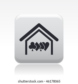 Vector illustration of modern single icon depicting a poker home