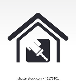 Vector illustration of modern single icon depicting the concept of house cleaning