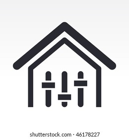 Vector illustration of modern single icon depicting check levels at home