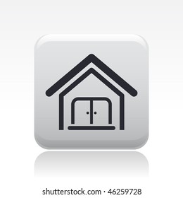 Vector illustration of modern single icon depicting a house with closed doors