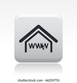 Vector illustration of modern single icon depicting a web connection at home