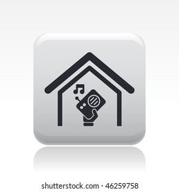 Vector illustration of modern single icon depicting a radio on at home