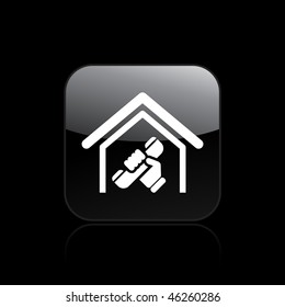 Vector illustration of modern single icon depicting a home phone