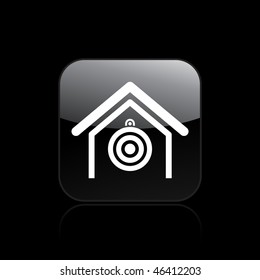 Vector illustration of modern single icon depicting a target in a shooting range