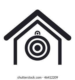 Vector illustration of modern single icon depicting a target in a shooting range