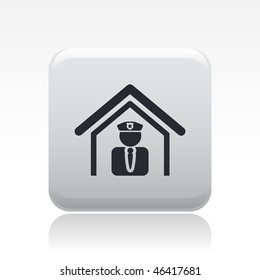 Vector illustration of modern single icon depicting a police barracks