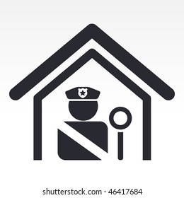 Vector illustration of modern single icon depicting a police barracks