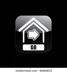 Vector illustration of modern single icon depicting a navigation button web 