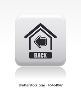 Vector illustration of modern single icon depicting a navigation button web "back to home"