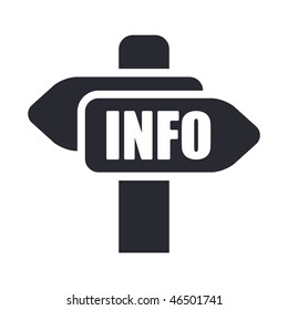 Vector illustration of modern single icon depicting a "info" cartel