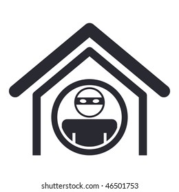 Vector illustration of modern single icon depicting a thief flats