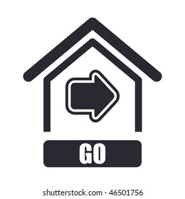Vector illustration of modern single icon depicting a navigation button web "go To Home "