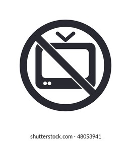 Vector illustration of modern single icon depicting the symbol of "tv forbidden"