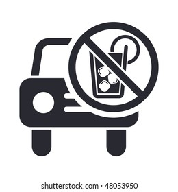 Vector illustration of modern single icon depicting the symbol of "not drive in a state of intoxication"