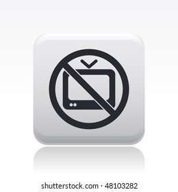 Vector illustration of modern single icon depicting the symbol of "tv forbidden"